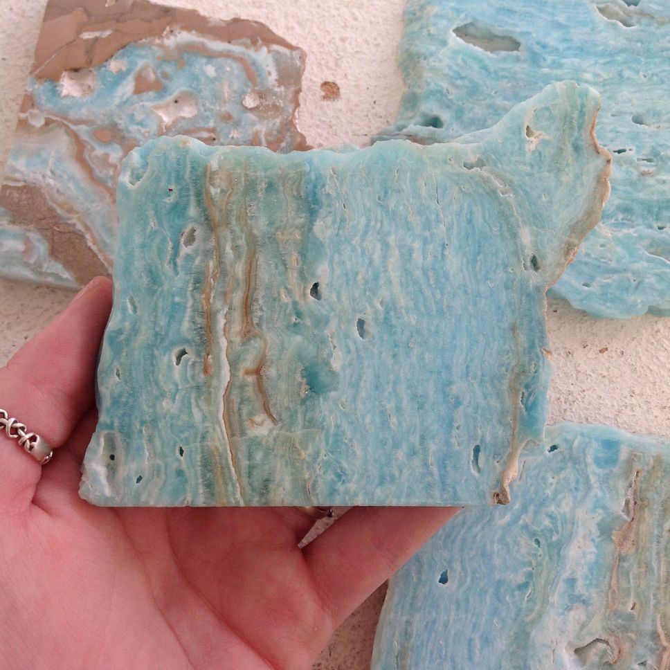Caribbean Calcite and Aragonite - Slab Caribbean Calcite and Aragonite - Slab